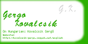 gergo kovalcsik business card